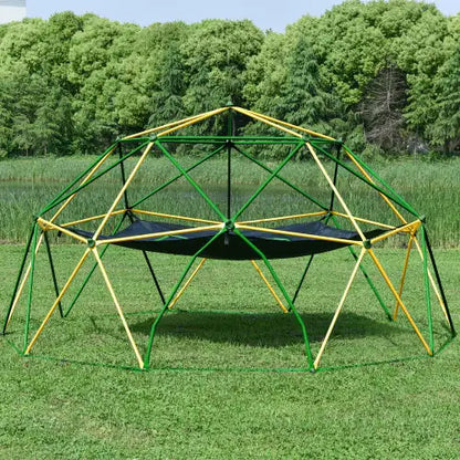 13-foot Geometric Dome Climber Play Center With Children's Climbing Dome Tower With Hammocks