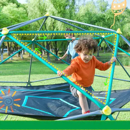 13-foot Geometric Dome Climber Play Center, Children's Climbing Dome Tower With Hammocks, Rust-resistant And UV-resistant Steel Support 1000 Pounds
