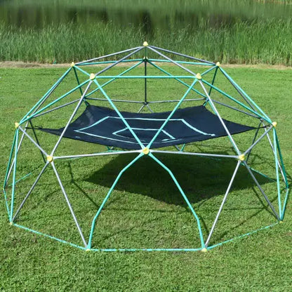 13-foot Geometric Dome Climber Play Center, Children's Climbing Dome Tower With Hammocks, Rust-resistant And UV-resistant Steel Support 1000 Pounds